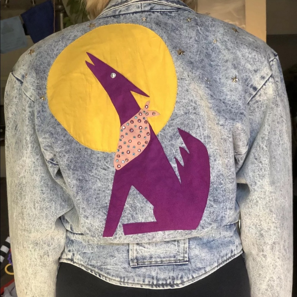 Vintage One of a kind custom denim jacket small